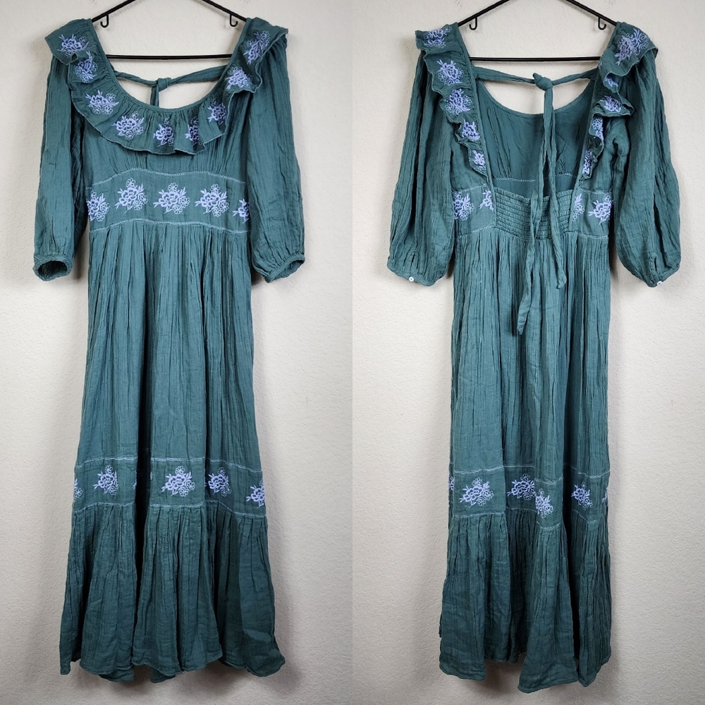 EUC Free People Embroidered Boho Dress - Picture 2 of 9